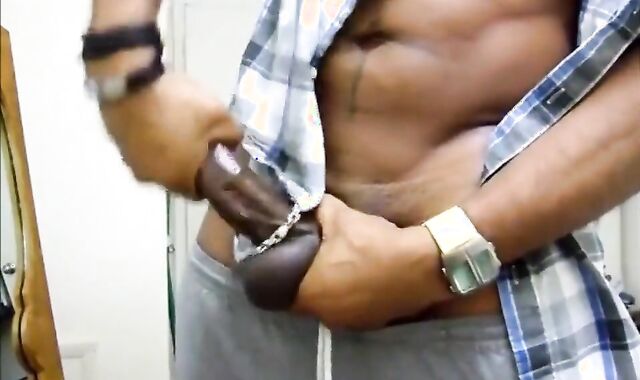 Black Daddy Jerks Off and Cums Hard