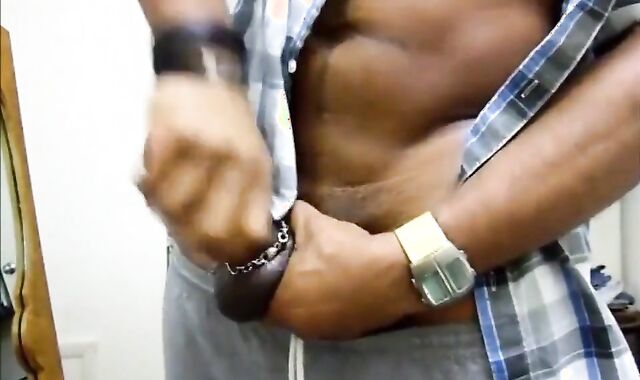 Black Daddy Jerks Off and Cums Hard