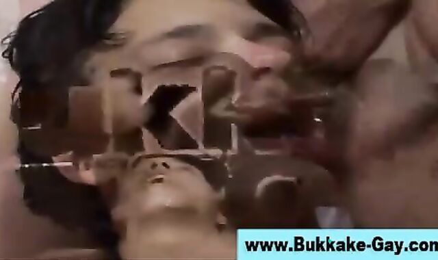 Mass ejaculation dilettante gay fuck-a-thon