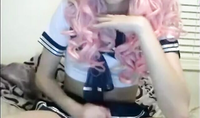 Crossdresser Twink Masturbation