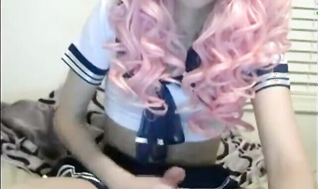 Crossdresser Twink Masturbation