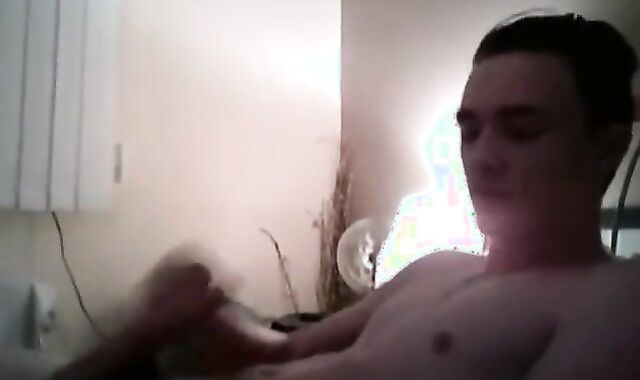 Yorkshire Lad Strokes for a Girl on Webcam