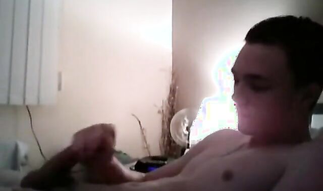 Yorkshire Lad Strokes for a Girl on Webcam