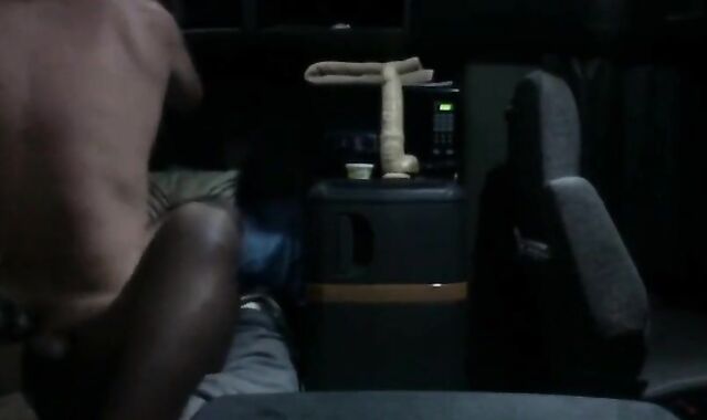 Big Black Cock Bareback in a Truck Rig