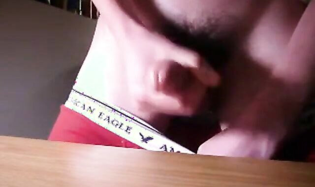 Twink Jerks and Cums on His Dorm Room Desk