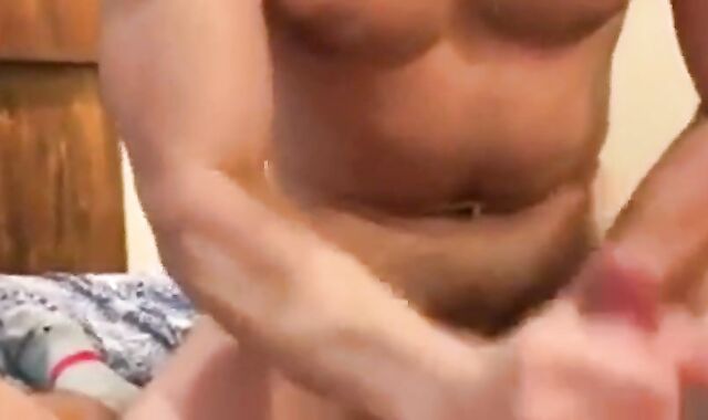 Bearded Stud Eats, Strokes, and Cums