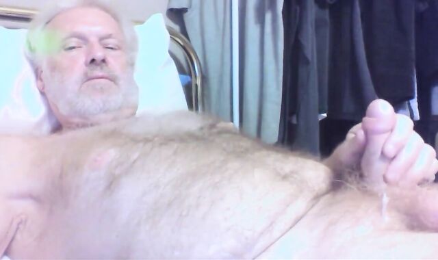 Bearded Daddy Stroking His Meat