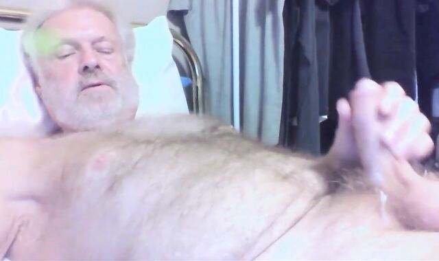 Bearded Daddy Stroking His Meat