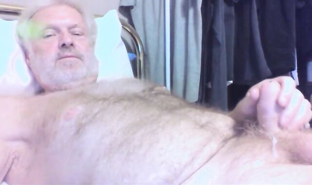 Bearded Daddy Stroking His Meat