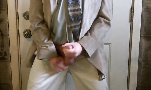 Big-Cock Israeli Daddy Strokes in Suit