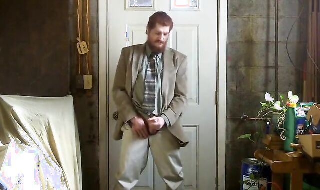 Big-Cock Israeli Daddy Strokes in Suit