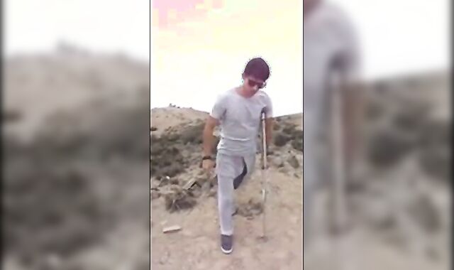 Hunk with a Big Bulge Outdoors