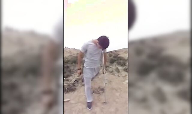 Hunk with a Big Bulge Outdoors