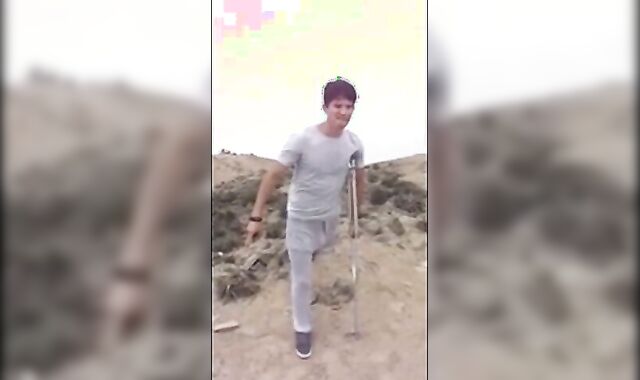 Hunk with a Big Bulge Outdoors