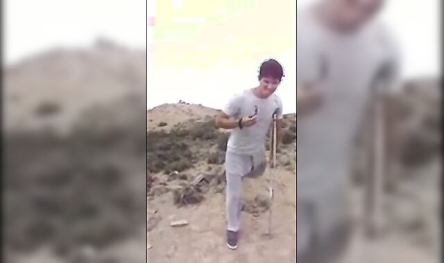 Hunk with a Big Bulge Outdoors