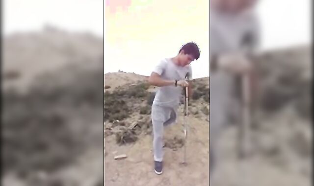 Hunk with a Big Bulge Outdoors