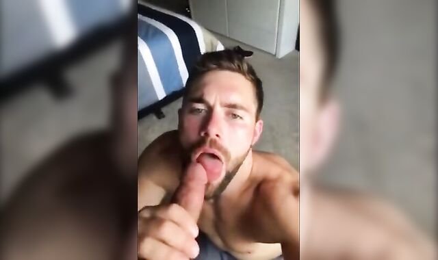 Sucking a Thick Cock - Amateur Hunk Blowjob