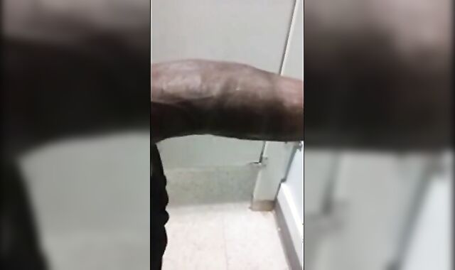 Big Black Cock Masturbation at Work
