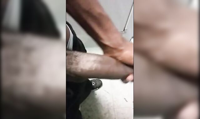 Big Black Cock Masturbation at Work