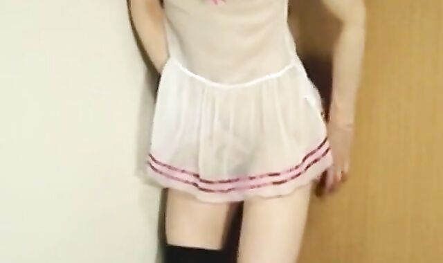 Asian Crossdresser Mikazuki Masturbates