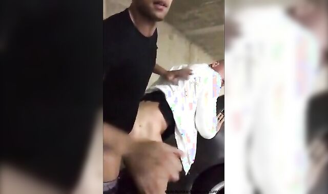 Interracial Bareback Anal on the Parking Deck