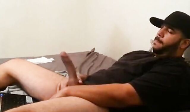 Big-Cock Mexican Daddy Strokes to Porn