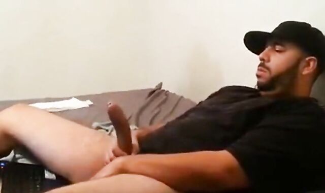 Big-Cock Mexican Daddy Strokes to Porn