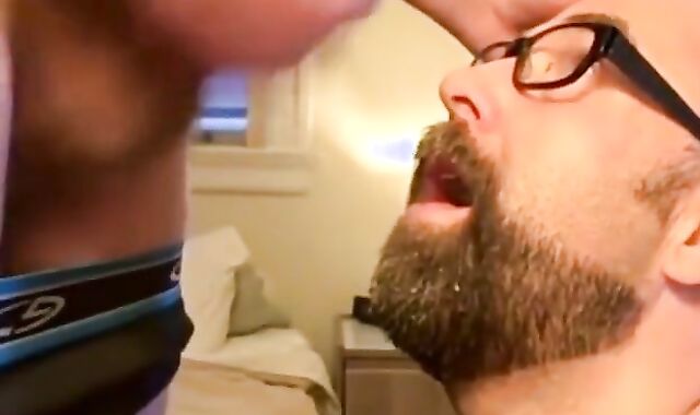 Bearded Guy Takes Two Facials from His Buddy