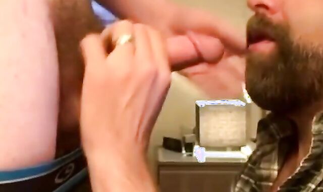 Bearded Guy Takes Two Facials from His Buddy