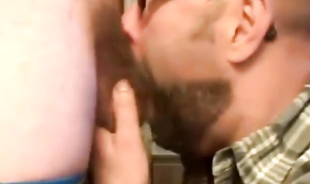 Bearded Guy Takes Two Facials from His Buddy