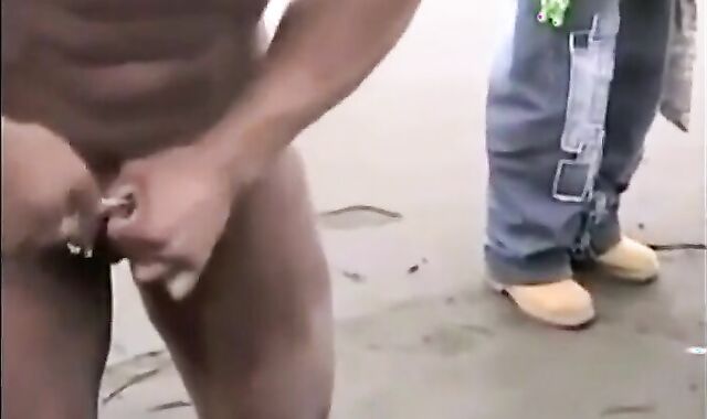 Muscled Asian Stud Bares Almost All at the Beach