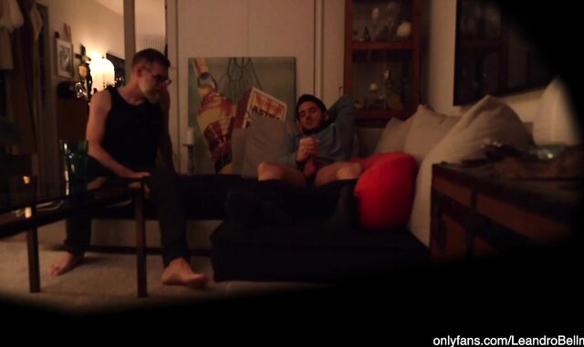 Grandpa walks in on grandson jerking off and watches him (gay)