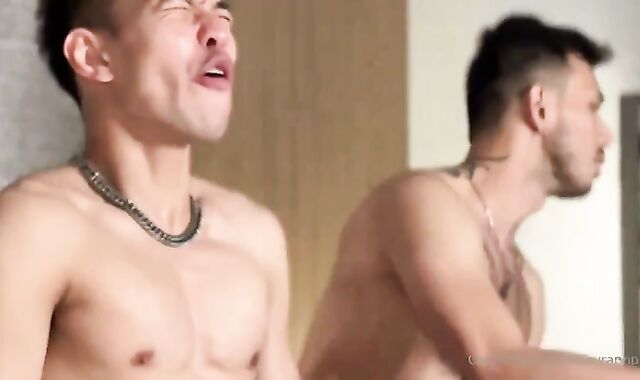 fag gang lovemaking Plow-out In couch 4-way