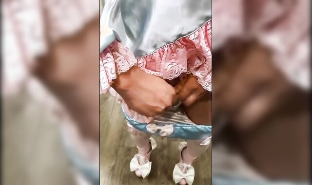 Asian Sissy's Small Cock Caged