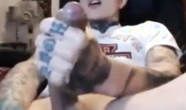 Latin Twink With Biggest Tattooed Cock Masturbates