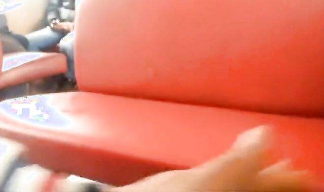 Twink Masturbates and Cums Hard on Train with Big Cock