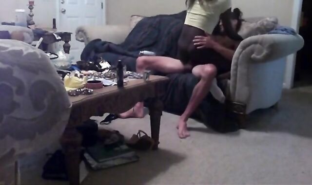 Black Tranny Barebacked by Tall White Guy