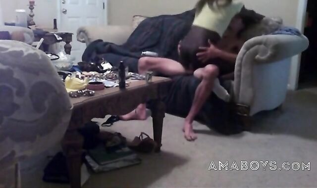 Black Tranny Barebacked by Tall White Guy