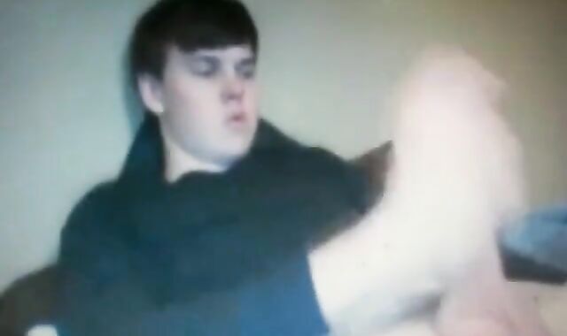 Chubby Guy Strokes His Huge Cock on Cam