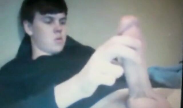 Chubby Guy Strokes His Huge Cock on Cam