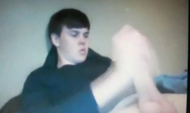 Chubby Guy Strokes His Huge Cock on Cam
