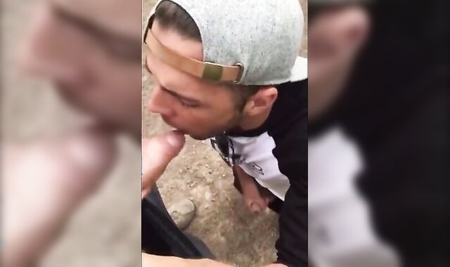 Fat Cock Sucking in the Woods by Horny Amateur