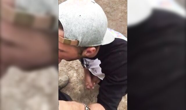 Fat Cock Sucking in the Woods by Horny Amateur