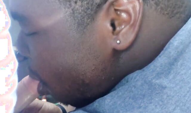 Chubby Gay Interracial Blowjob in Public