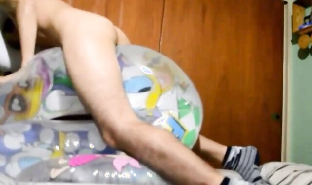 Twink Orgasms Hard Humping His Inflatable Sex Toy 2
