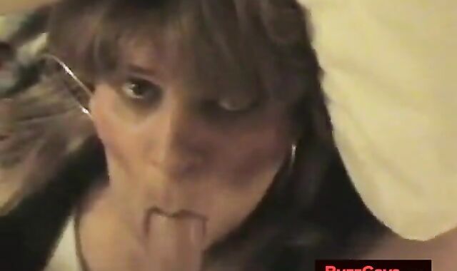 Crossdresser Gets a Mouthful of Cum