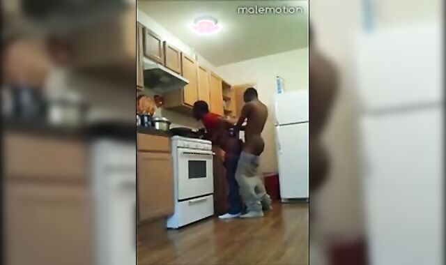 Black Twinks' Kitchen Banging