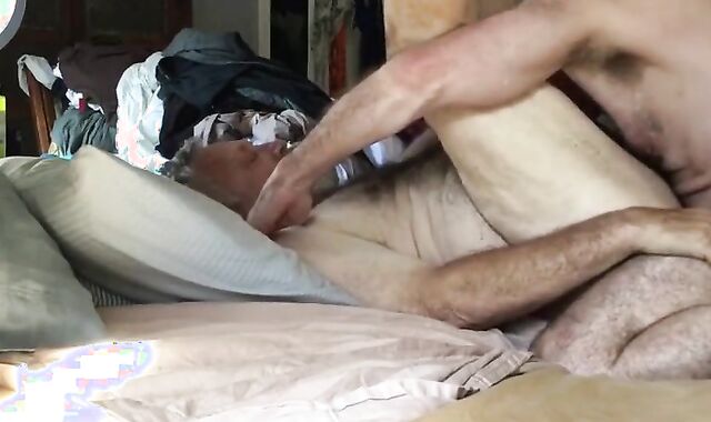 Mature Gay Daddy Barebacks His Hunk Lover