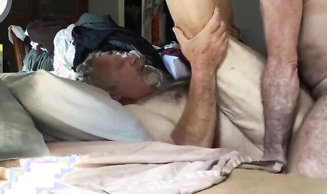 Mature Gay Daddy Barebacks His Hunk Lover