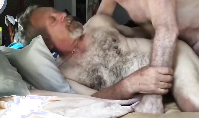 Mature Gay Daddy Barebacks His Hunk Lover
